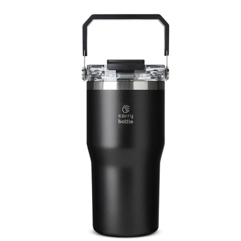 CARRY BOTTLE Dual Flow Top Handle Straw Tumbler 630ml Vacuum Stainless 2-in-1 Bottle Stainless Tumbler