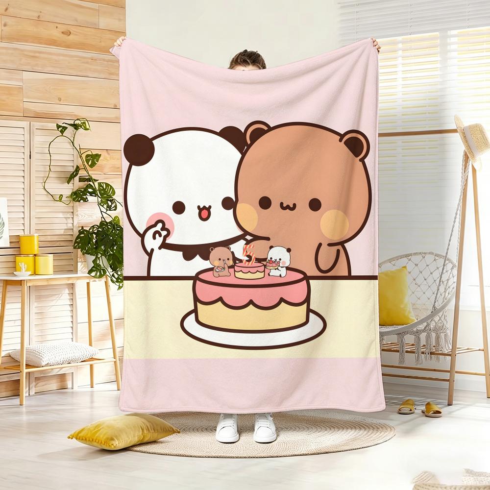 Kawaii Süß Cartoon B-Bubu D-Dudu Überwurf Leichtgewicht 240g Flanelldecke Weich Hautfreundlich für Sommerliche Kühlung