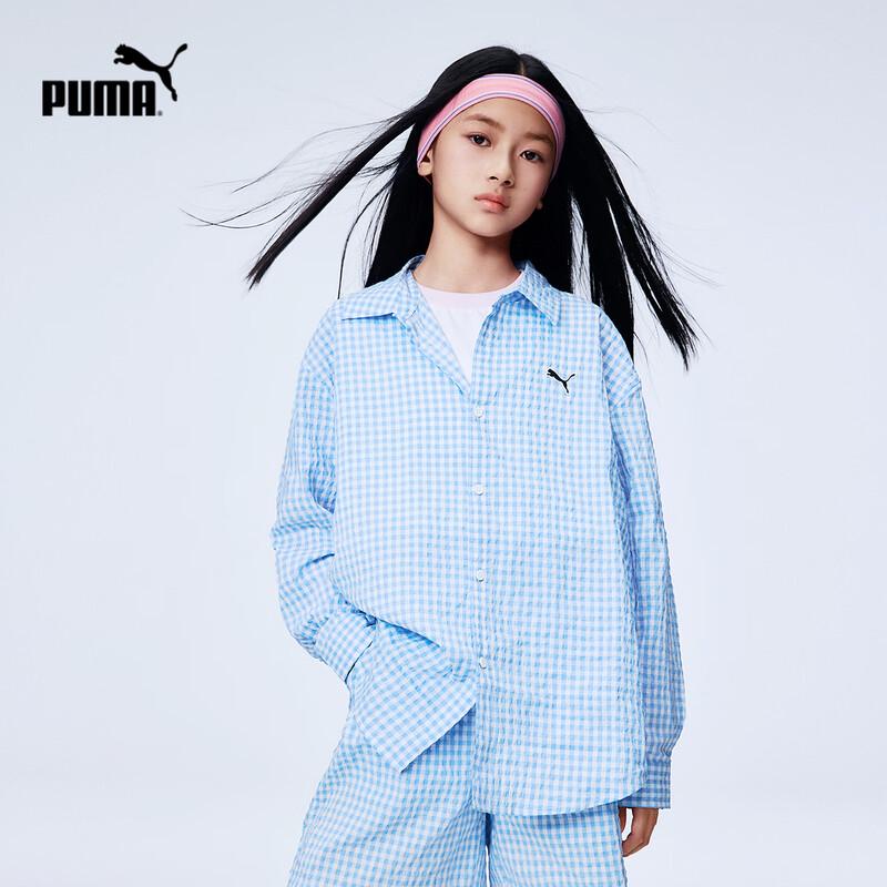 PUMA Kids' 2026 Spring Long-Sleeve Seersucker Shirt