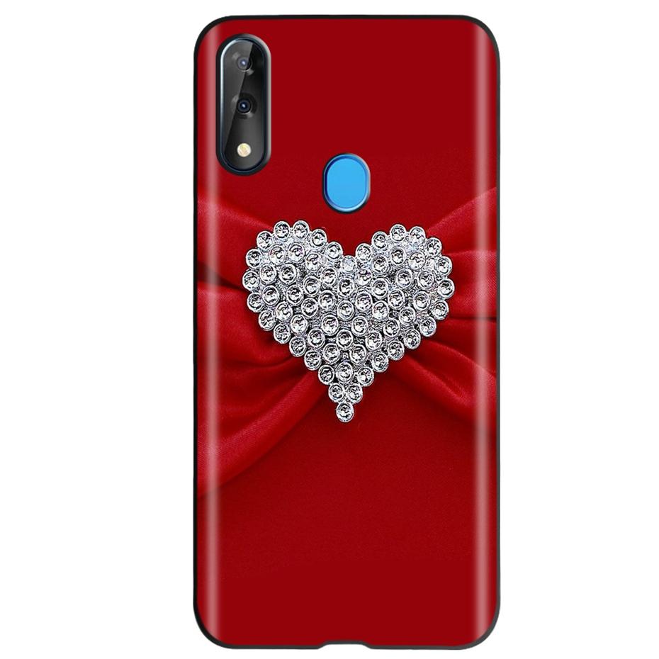 Etui do ZTE Blade V10 Modny Wzór Kwiatowy Serce Etui na Telefon do ZTE Blade V10 Vita V 10 Czarne Silikonowe Miękkie TPU Zderzak