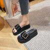 Leather version~ Slippers women's outer wear 2025 new summer fashion versatile thick bottom non-slip women's sandals beach