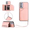 For Oppo Reno12 5G (Global) Case Card Holder Kickstand Skin-Touch Phone Cover with Wrist Strap