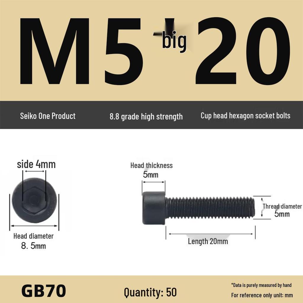 8.8 High-Strength Socket Head Cap Screw Bolt (M4-M16)