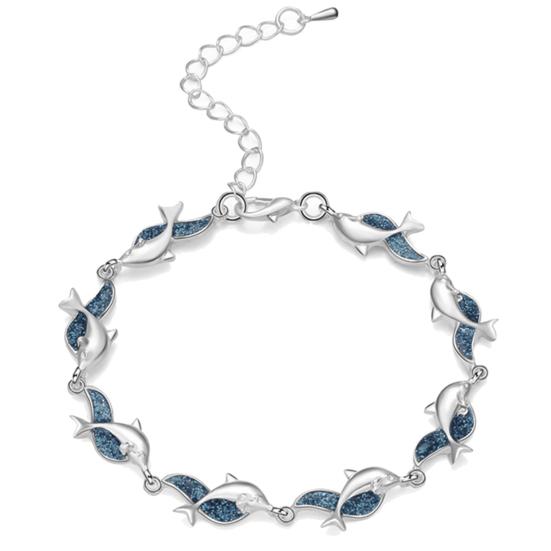Bracelet Dolphin Charm Jewelry Gift Alloy Women Fashion Dolphin Chain Bracelet for Banquet Party
