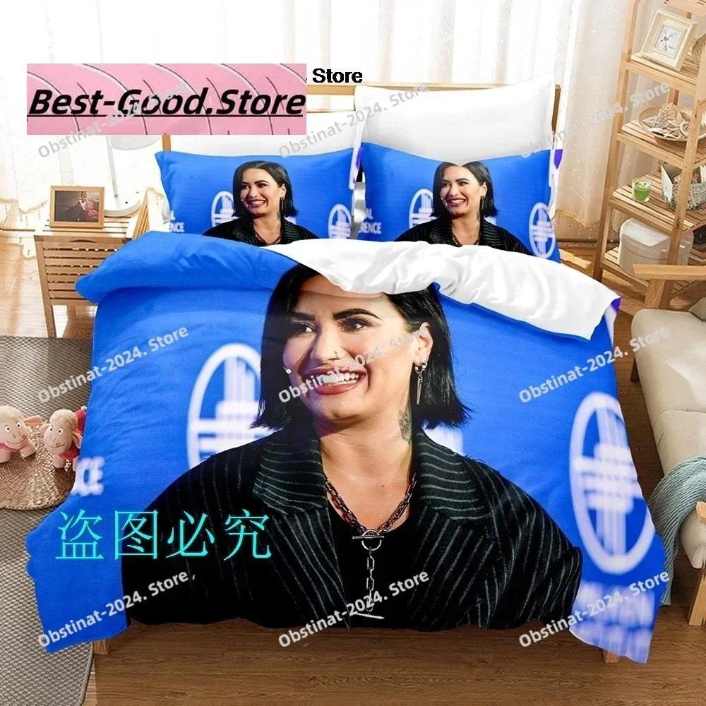 Fashion Demi Lovato Bedding Set Print single Comforter Quilt Bed Cover Duvet Cover Pillow Case 3 Pieces Sets Kids Adult Size CXG