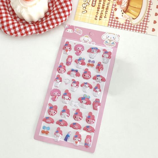 Anime Themed 3D Stickers Cute Puffy PVC Decals for Journal & Phone DIY Japanese Style Cartoon Craft Supplies