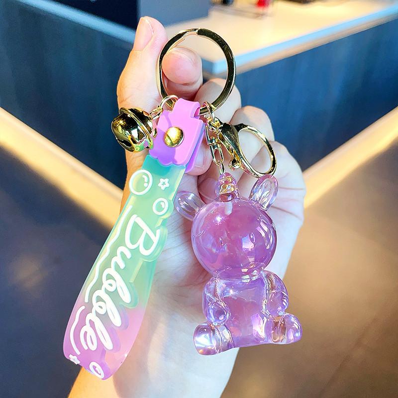 Colorful Resin Cartoon Keychains Bear And Rabbit Perfect For Party Favors