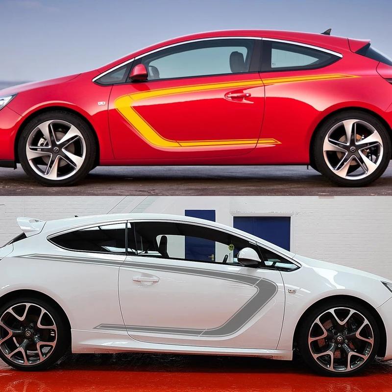 Car Side Door Stickers for Opel Astra h j g k GTC Racing Sport Stripes Styling Vinyl Film Decor Decals Auto Tuning Accessories