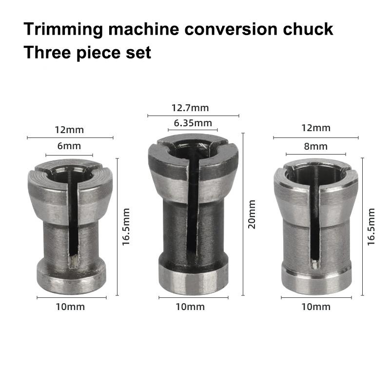 1 sada M17 6/6,35/8 mm kleštinový sklíčidlo adaptér s maticí kovové gravírování ořezávací stroj frézka fréza příslušenství