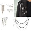 Elegant Brooch Pin Featuring Tassels and Chain Detail Decorated by Imitation Pearls for Personalizing Garments