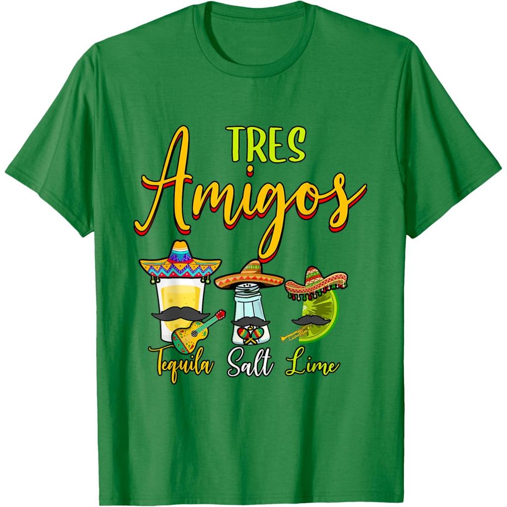 Tequila Salz Limette Tres Amigos Cinco De Mayo Grafik T-Shirt Lässiges Baumwoll-T-Shirt