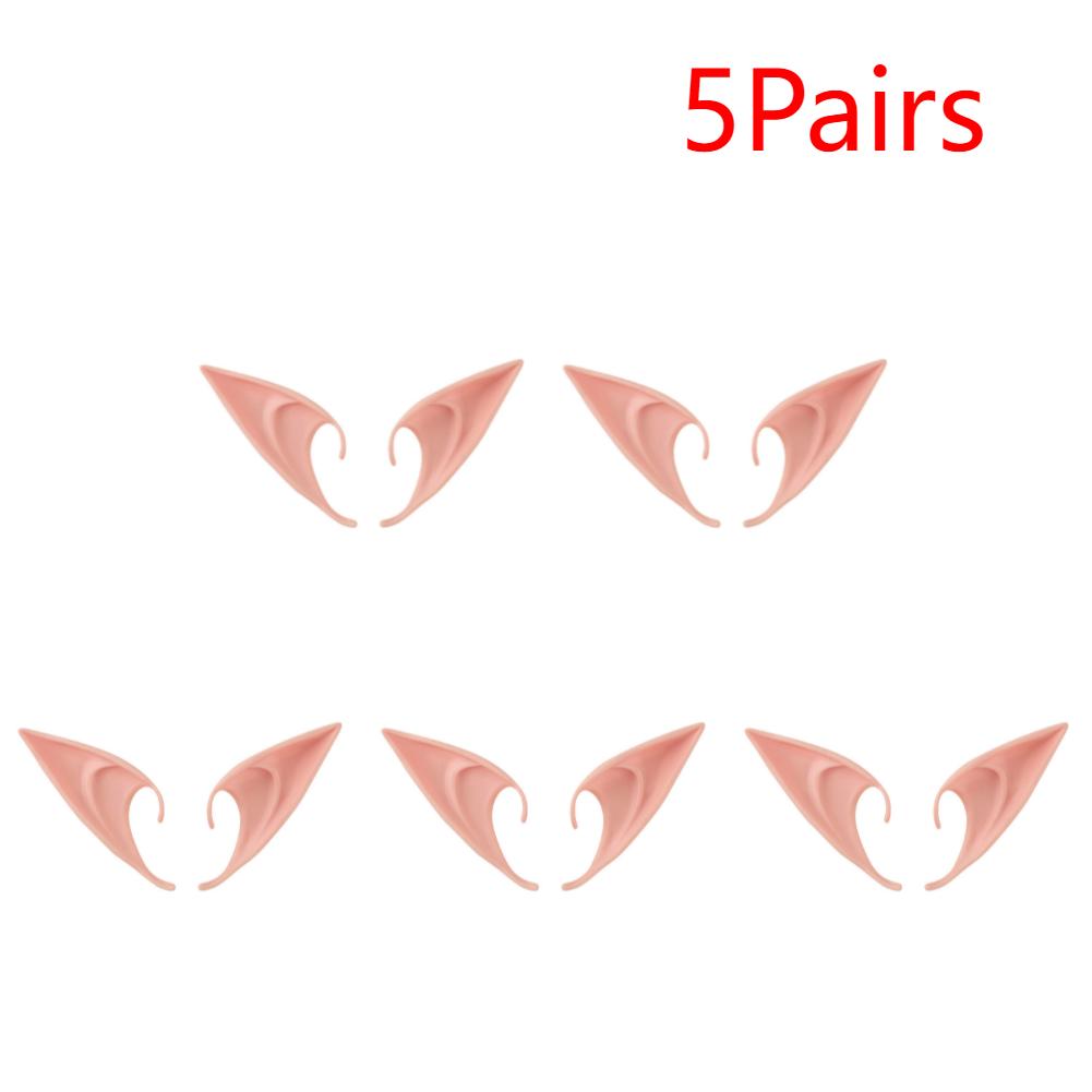 20-1Pairs Halloween Elf Ears Latex Ears for Angel Halloween Cosplay Decoration Masquerade Costume Fairy Photo Props for Girls