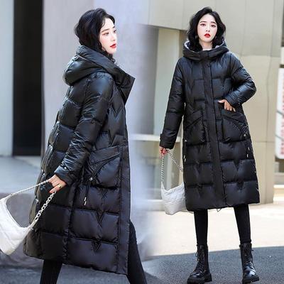 Chaqueta Acolchada De Plumas Chaqueta Acolchada Engrosada De Moda Simple Por Encima De La Rodilla De Longitud Media De Invierno para Mujer