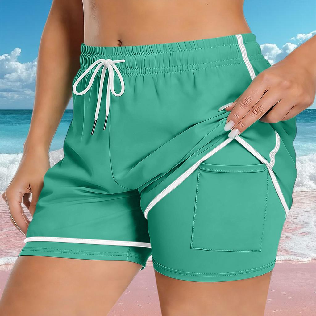 Womens Athletic Shorts with Built-in Liner and Pocket Drawstring Waistband Quick Dry Lightweight Sportswear for Running Yoga Training