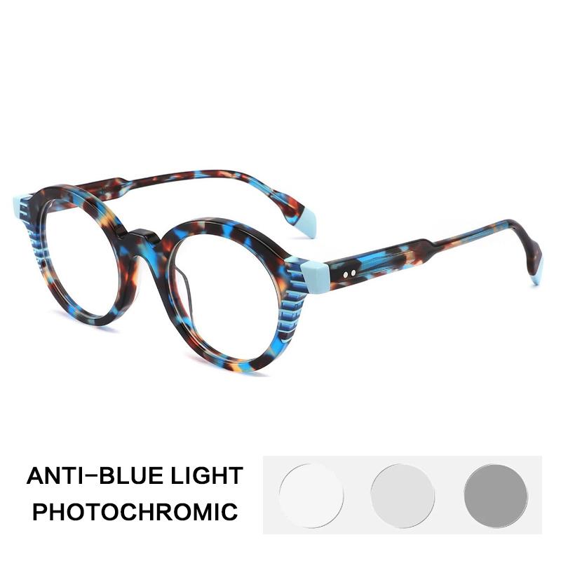 Designer Acetate Reading Glasses Men Anti Blue Light Myopia Prescription Glasses Women Luxury Brand Photochromic Eyewear