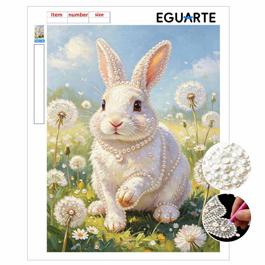 Pearl painting kit painting art rabbit dandelion floral handmade diy home decoration painting