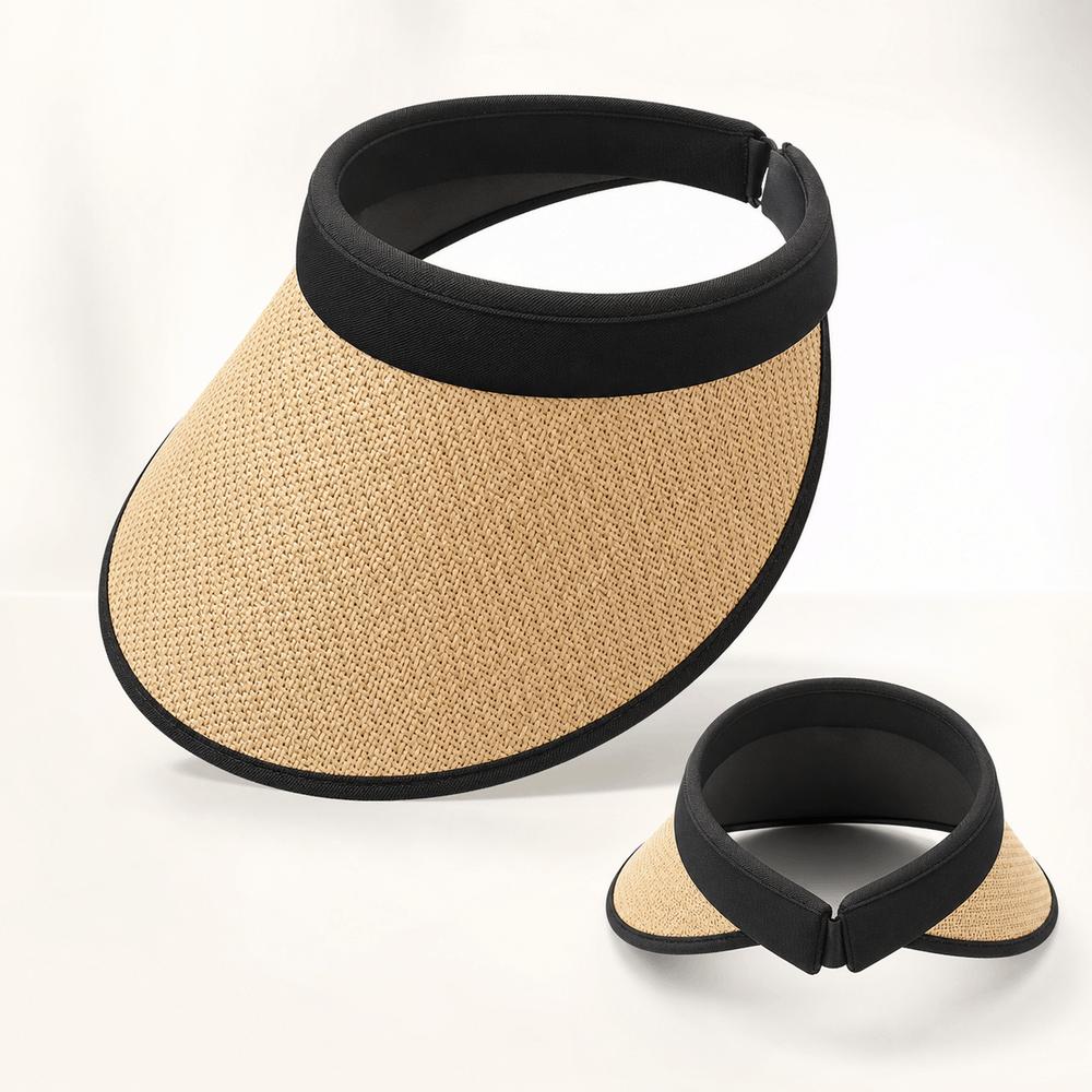 Sun Protection Straw Sun Hat UV Protection Straw Hat Fashionable Ponytail Hat  Unisex хаки