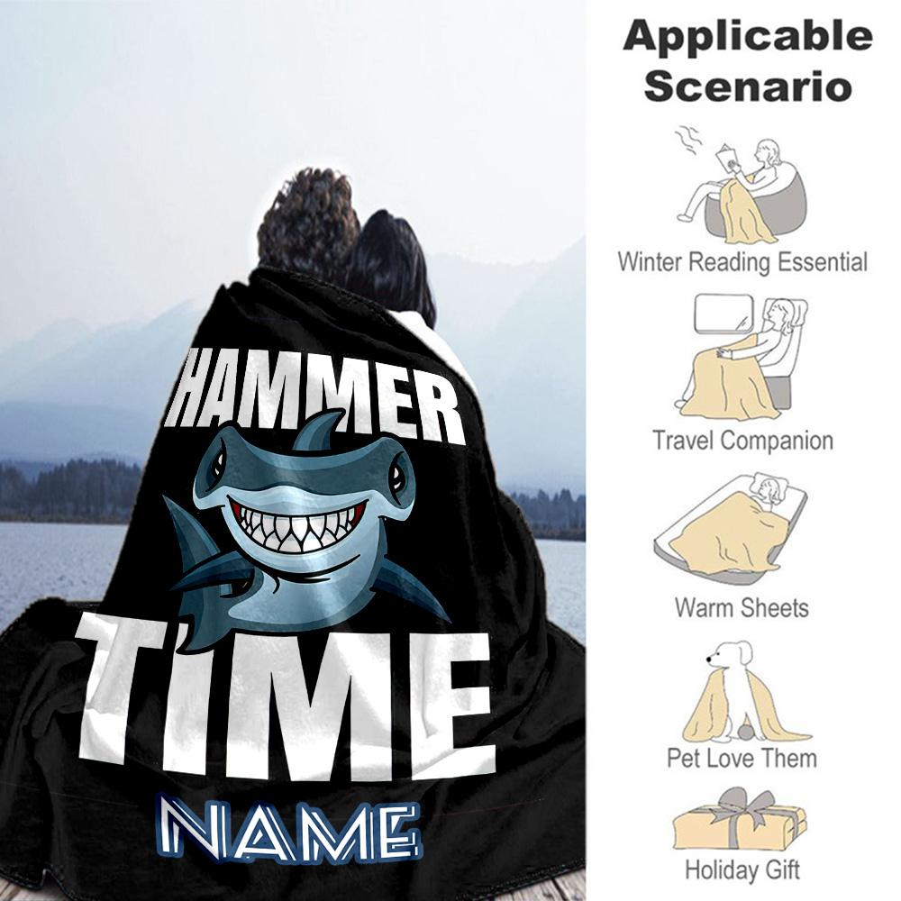 Shark55 Customize Text Blanket Multi-purpose Personalized Blanket Comfortable Suitable for Living Room Nap Picnics Livingroom All-Season Use