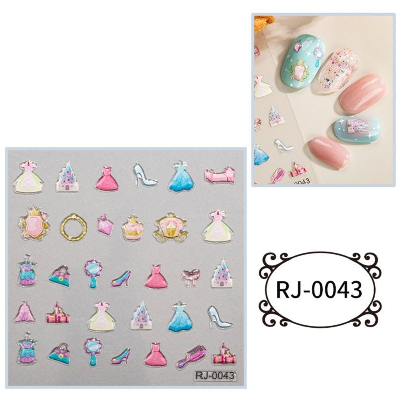 5D Cartoon Nagelsticker für Nagelkunst Geprägte Gravierte Nagelaufkleber Nagelzubehör Halloween Nageldekoration