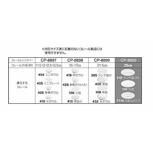 Corelle Coordinated Clear Microwave Cover for 26cm Range (CP-8900)