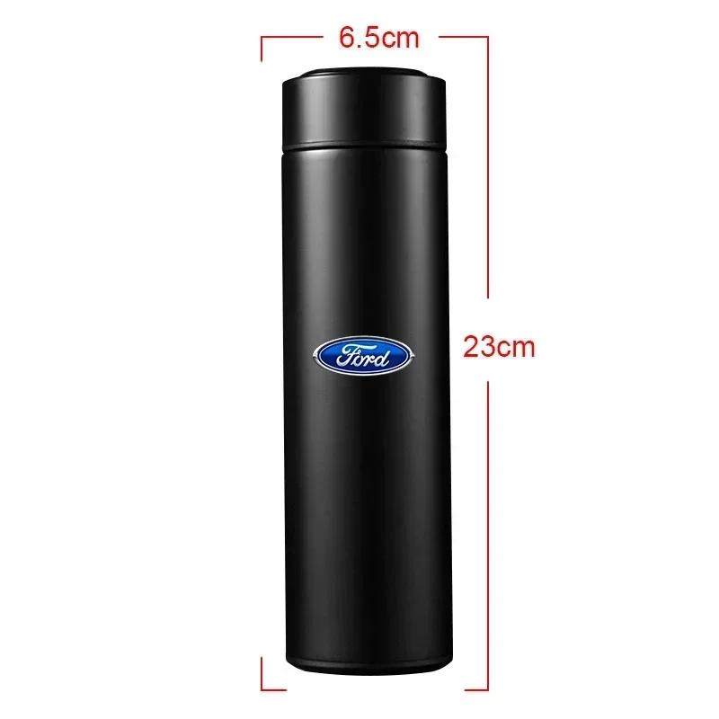 New 2026 Car Sticker 2025 Hot For Ford Intelligent Car Thermos Cup Tea Coffee Vacuum Flask Temperature Display Water Bottle For