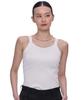 [Awawa Call] Tank Top with Built-in Cups, Cotton Blend Ribbed Fabric, JCX252, White, Size M
