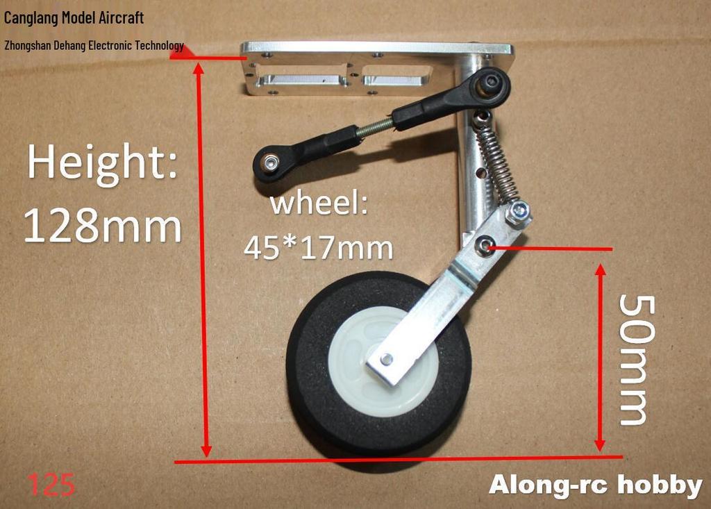 Cang Lang Remote Control Aircraft DIY Parts: Servo Kneeling Shock Absorber with Front/Rear Wheels and Steering Landing Gear Set