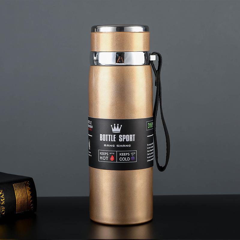 New 316 Stainless Steel Thermos Cup Gradual Change Sling Travel Pot Large Capacity Outdoor Sports