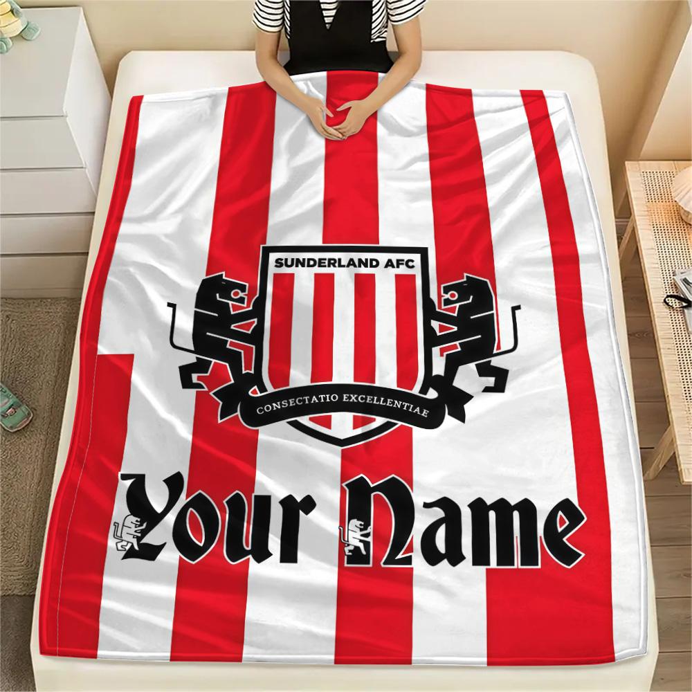 1 STUKS Sunderland Association Football Club Gepersonaliseerd Patroon Flanellen Deken Geschikt Voor Alle Seizoenen voor Huisdecoratie Warmte en Comfort Cadeaus Vakantie