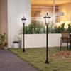 2 PCS 1.3M Garden Solar Lamp Post Lights Solar Powered LED Lantern Patio Pathway Walkway Outdoor Water-Resist Auto Switch 6 Hours Black