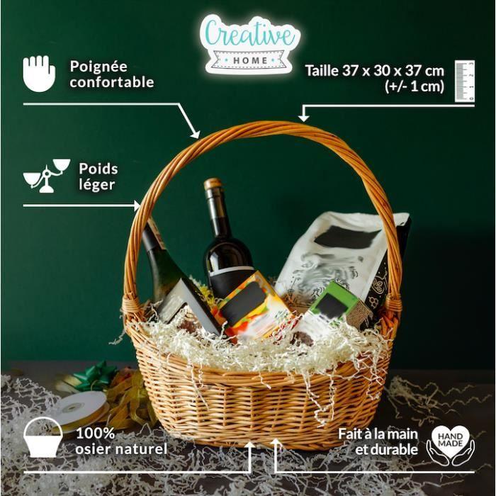 Panier en osier - Creative Home - Ovale - 37x30x37cm - Tissé à la main - Polyvalent et durable