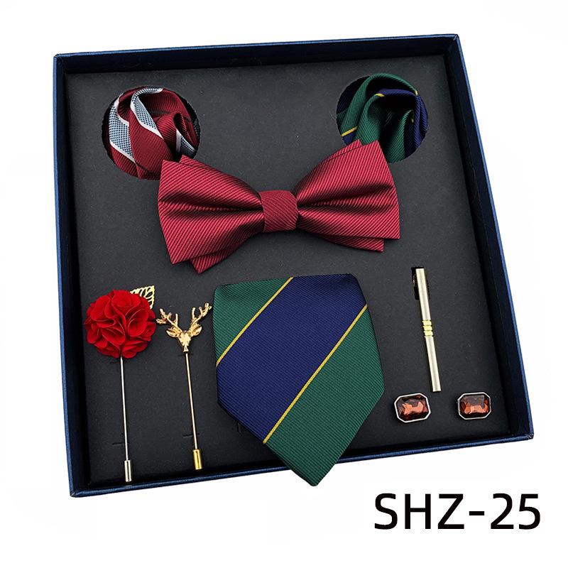 

Holiday Gifts, Men S Ties, Bow Ties, Square Towels, 8-Piece Set, Gift Box, Polyester-Dyed Fabrics For Boyfriends And Elders