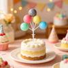 Bunte Mini-Ballon-Kuchenaufsätze Kunststoff-Ballon-Spieße 5 Ballons Dessert-Cupcake-Dekoration für Geburtstagsfeier Hochzeitsfeier