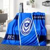 Ports-mouth Football Club Flannel Blanket, Soft Polyester, Modern Design, All-Season for Camping, Travel, Gifts for Holidays or Birthdays