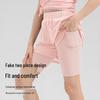 Yudong Girls' Faux Two-Piece Summer Athletic Yoga Shorts