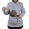 Känguru Haustierhalter Kapuzenpullover Partner Pullover Katze mit Ohren Langarm Große Tasche Pullover Meow Planet Design