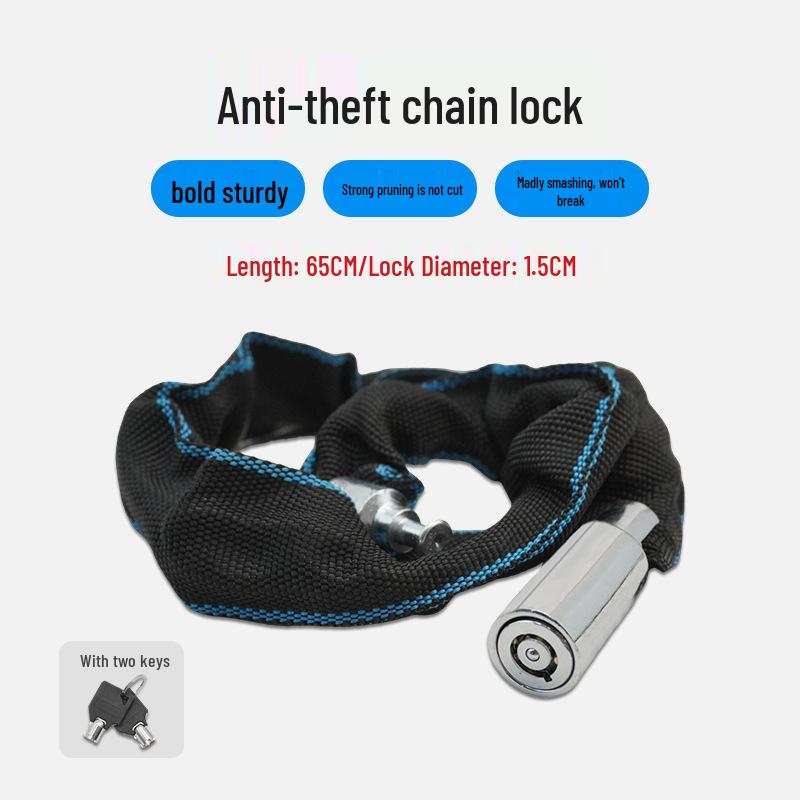 Anti-Theft Bicycle & Motorcycle Chain Lock for Mountain Bikes, Scooters, and Battery Cars.