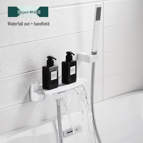 Waterfall Wall-Mounted Bathtub Faucet with Concealed Hot/Cold Shower Head Set