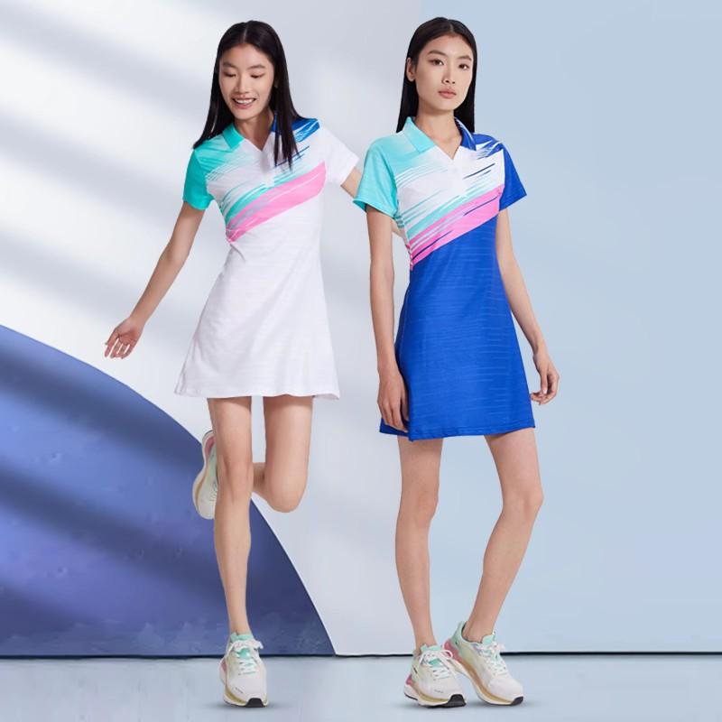 Womens Badminton Dress With Skirt Quick-Dry Sportswear Tennis Volleyball Court Wear