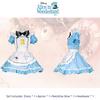 In Alice Wonderland Maid Dress Set Cosplay Costume Playing Card Pattern Fan Girl
