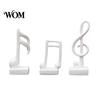 Black Resin Music Figurine 3Pcs Minimalist Note Sculpture, Treble Clef & Eighth Quarter Desk Desktop Decor for Piano Room Living Room, Matte