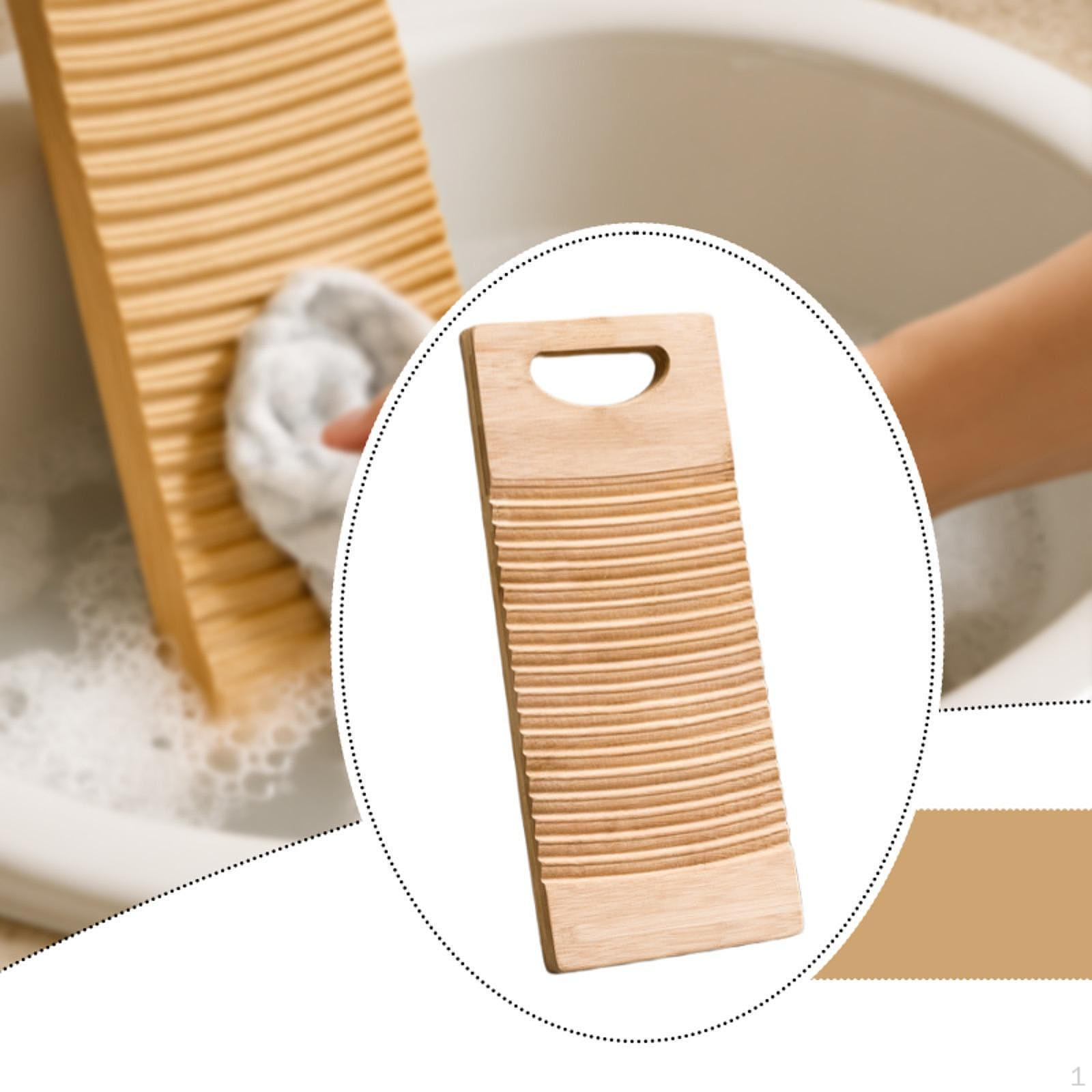 

Бамбуковая стиральная доска для одежды для удобного хранения и переноски в прачечной 40x15cm