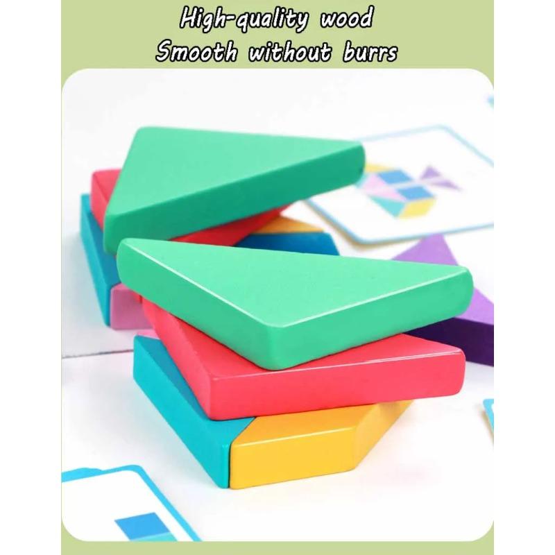 Kid Tangram 3D Mirror Imaging Puzzle Montessori Space Geometric Logical Thinking Trainting Shape Matching Parish Learn Resources