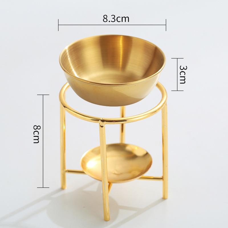 Vierfach Edelstahlschale Goldener Aromatherapie-Ofen Ätherisches Öl Heizlicht Haushalts Wachsschmelzlicht