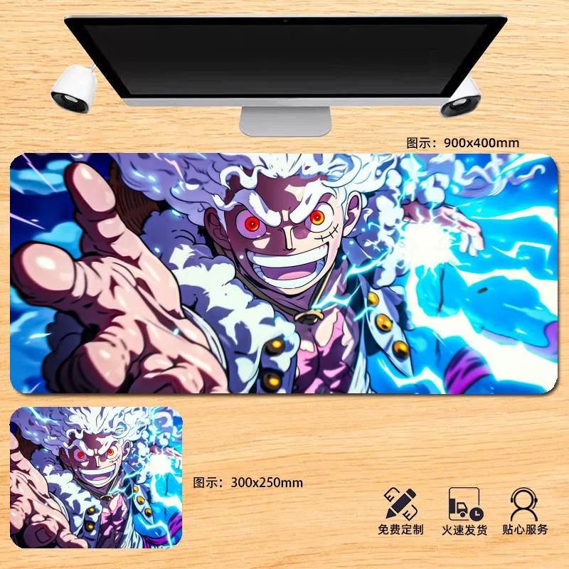 Japanese Anime ONE PIECE Leather Mouse Pad Oversized Boys Animation E-sports Game Keyboard Pad Monkey D. Luffy Computer Desk Pad Non-slip Mouse Pad