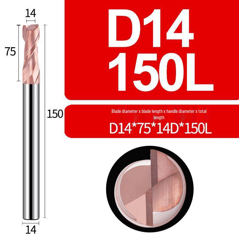 Tungsten Steel 2-Flute Carbide End Mill, 55° Keyway CNC Flat Bottom Cutter