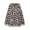 Women's Leopard Print Hooded Knit Sweater - Winter 2024 European and American Style