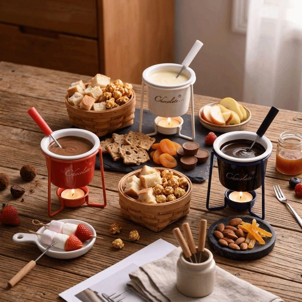 Căniță rezistentă la căldură pentru topit ciocolată cu furculiță, vas pentru lumânare, cană ceramică, topit brânză