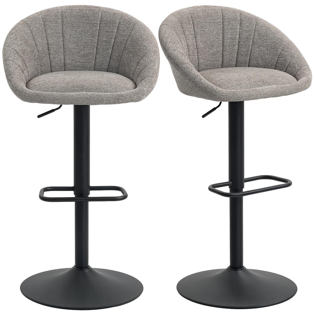 Set of Two Relaxed Tub Bar Stools - Grey