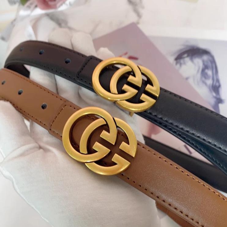 Women's Genuine Leather GG Belt - Casual Fashion Waistband for Trendy Jeans